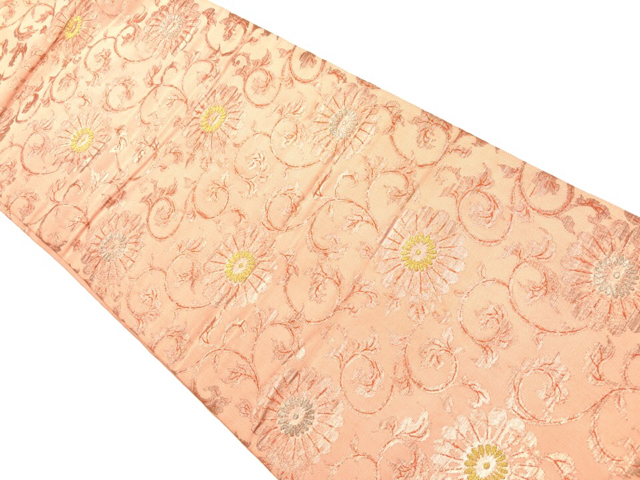 リサイクル　花唐草模様織出し名古屋帯